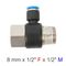 Pu Hose Fitting Tee 8mm X 1/2
